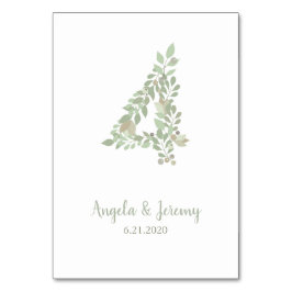 Olivgren nummer 4 bordsnummer