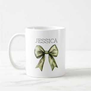 Olivgrön Båge Namn Modern Rustik Minimalistisk Kaffemugg