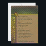 Olivgrön, brunrandig Bar Mitzvah-inbjudan Inbjudningar<br><div class="desc">Denna moderna men ändå distinkta olivgröna och bruna slitna grunge-randiga Bar Mitzvah-inbjudan i rika,  djupa nyanser av grönt,  guld och brunt har en falsk knapp med en David-stjärna på. Texten och papperstypen är anpassningsbar. Om du behöver några andra matchande föremål,  vänligen maila din förfrågan till niteowlstudio@gmail.com.</div>