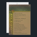 Olivgrön, brunrandig Bar Mitzvah-inbjudan Inbjudningar<br><div class="desc">Denna moderna men ändå distinkta olivgröna och bruna slitna grunge-randiga Bar Mitzvah-inbjudan i rika,  djupa nyanser av grönt,  guld och brunt har en falsk knapp med en David-stjärna på. Texten och papperstypen är anpassningsbar. Om du behöver några andra matchande föremål,  vänligen maila din förfrågan till niteowlstudio@gmail.com.</div>