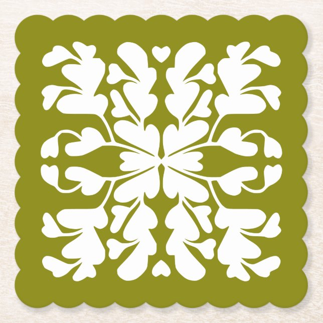 Olivgrön dekoration underlägg papper (Framsida)