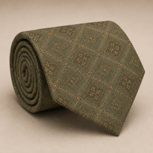Olivgrön diamantgeometrisk jacquard slips