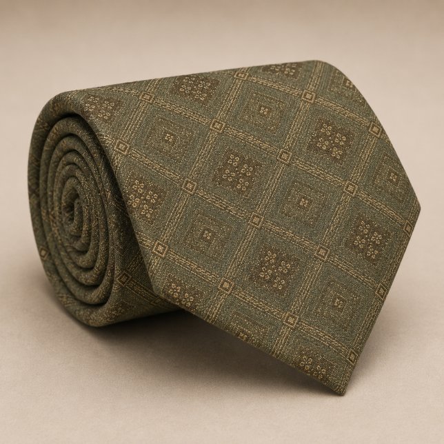 Olivgrön diamantgeometrisk jacquard slips (Skapare uppladdad)