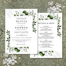 Olivgrön elegant blomsterbröllop allt-i-ett
