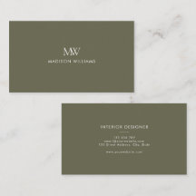 Olivgrön Enkel Elegant Modernt Monogram