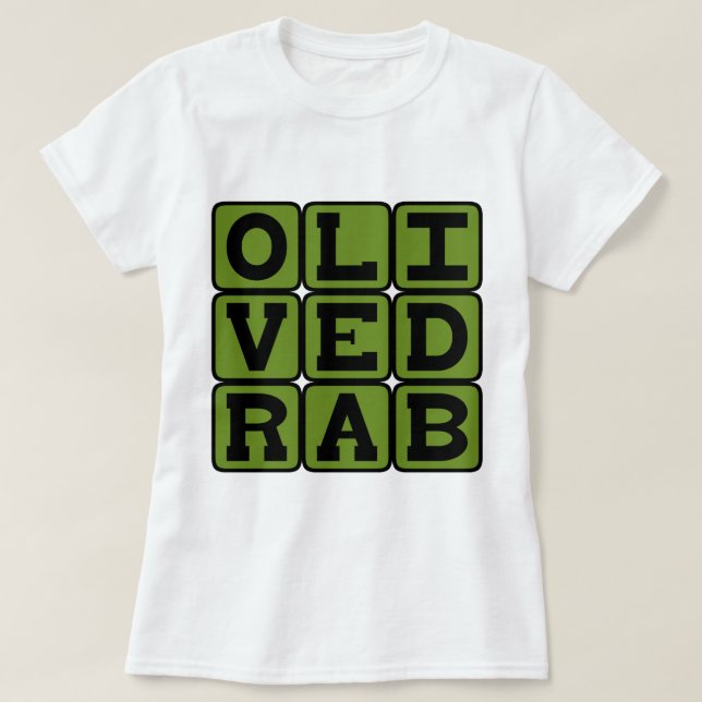 Olivgrön, Färg Tee Shirt (Design framsida)