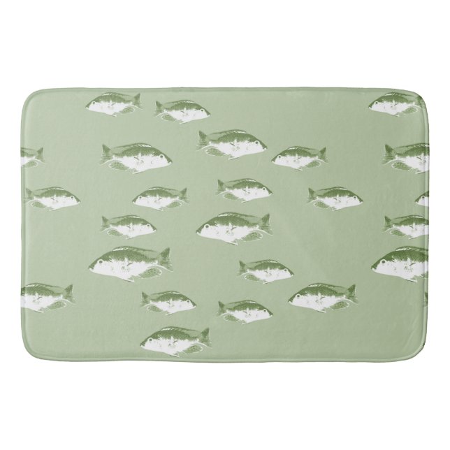Olivgrön fisk badrumsmatta (Framsidan)
