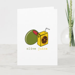 Olivgrön fruktsaft helgkort
