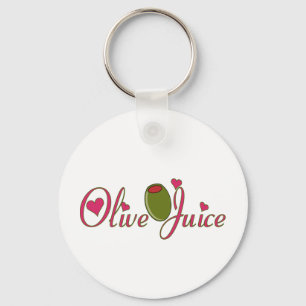Olivgrön fruktsaft nyckelring