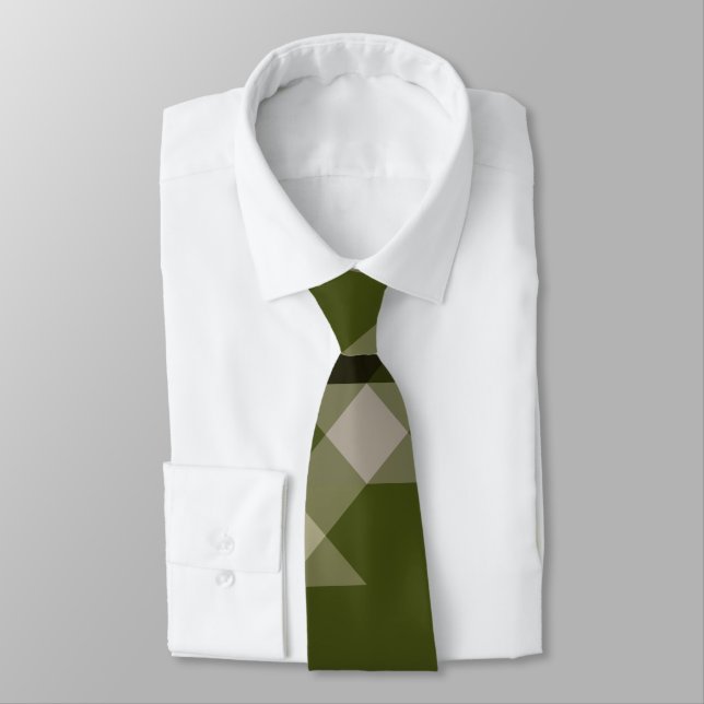 olivgrön geometrisk mönster slips (Bunden)