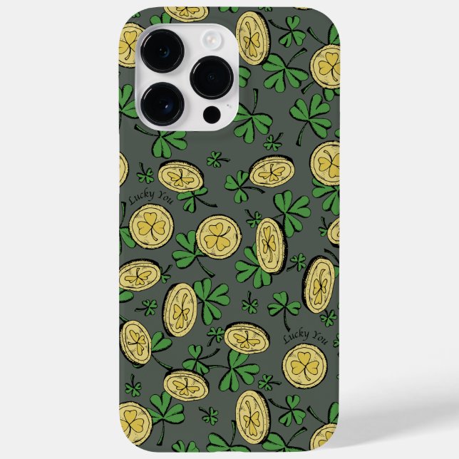 Olivgrön Guld St Patricks Shamrock Lucky You  (Baksida)