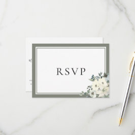 Olivgrön kant Elegant Meny Val RSVP-kort