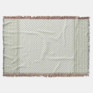 Olivgrön Keffiyeh Filt