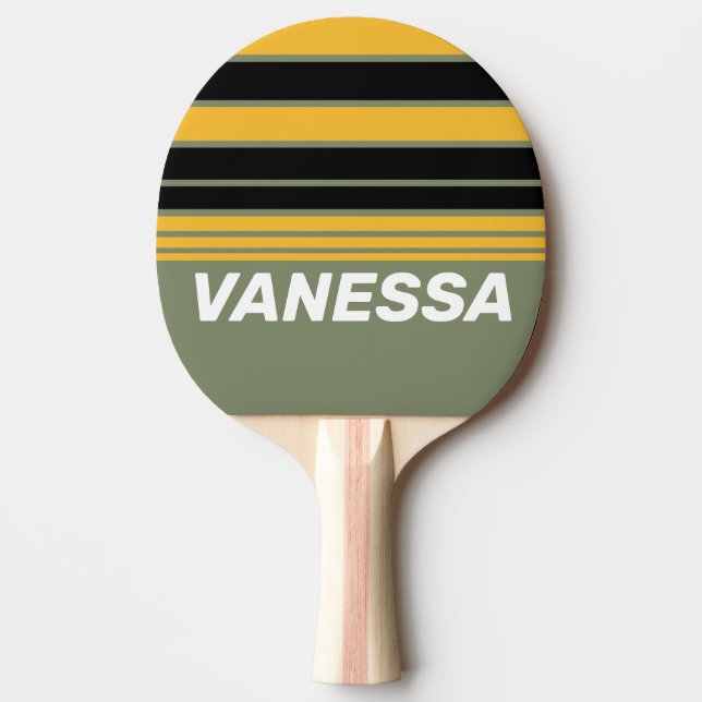 Olivgrön Natthorisont med namnremsa Pingisracket (Framsidan)