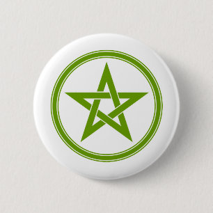 Olivgrön PentaclePentagram Knapp