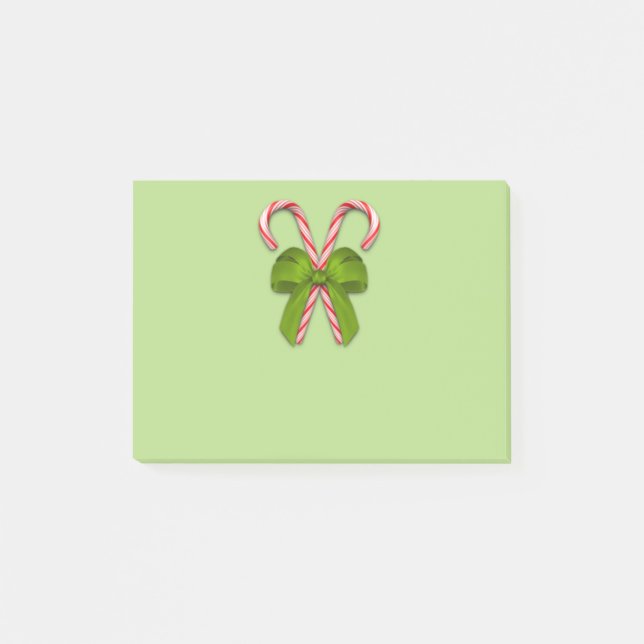 Olivgrön pilbåge för candy cane post-it block (Framsida)