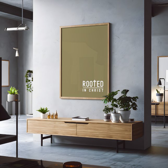 Olivgrön Rotad kristen tro citat Poster (Skapare uppladdad)