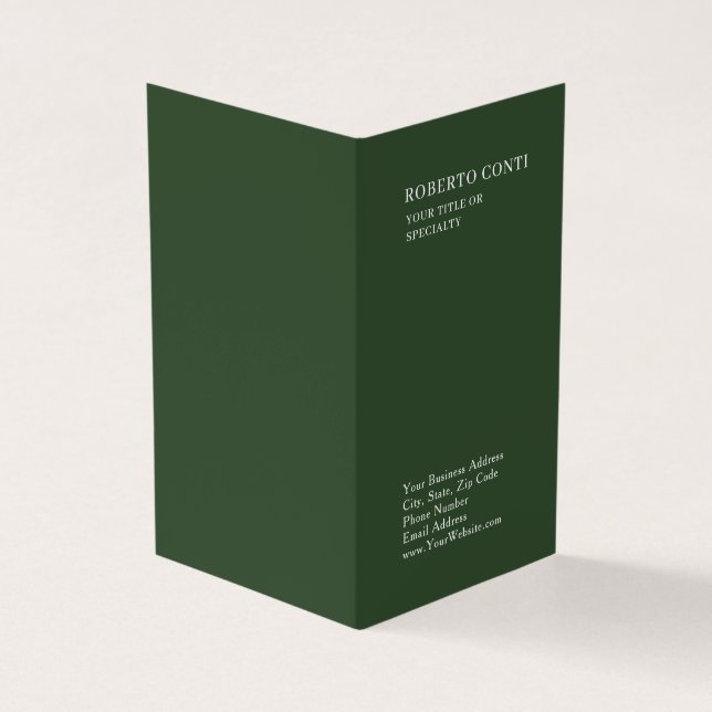 Olivgrön Unik Enkel Minimalistisk Modern Visitkort (Utsida)