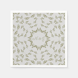 Olivgröna blad Naturlig Havregrynsgröt Rustik Bröl Pappersservett