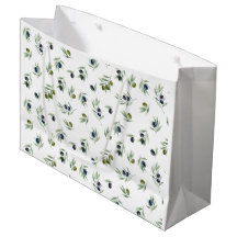 Olivgröna blad Vattenfärg Blommönster