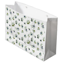 Olivgröna blad Vattenfärg Blommönster