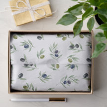 Olivgröna blad Vattenfärg Blommönster
