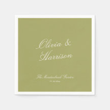 Olivgröna klassiska bröllopsservetter
