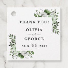 Olivgröna Landsbygdsblommiga Bröllop Tack Gåvor Etiketter
