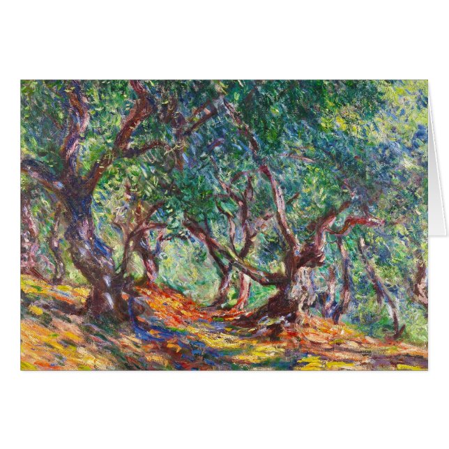 Olivgröna träd i Bordighera, Claude Monet 1884 OBS Kort (Framsidan Horizontal)