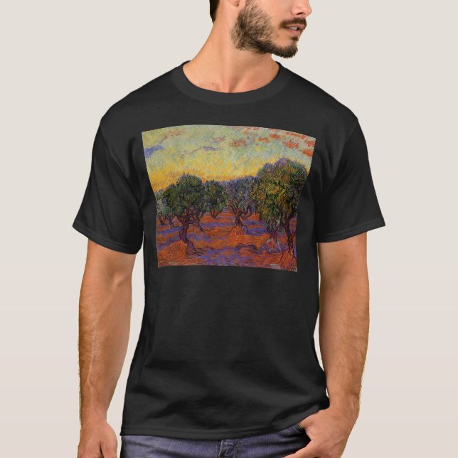 Olivgröna träd - Vincent Van Gogh Tee Shirt (Framsida)