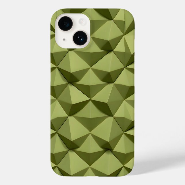 Olivgrönt iPhone-fodral Minimalistisk Modern Struk (Baksida)