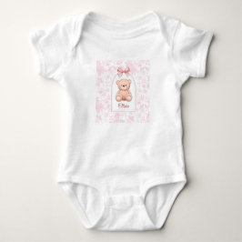 Olivia | Anpassad Rosa Teddybjörn Nurseriesmycke T Shirt