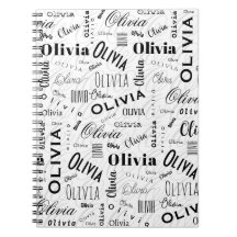 Olivia Anpassat Namn Svart Vitt 