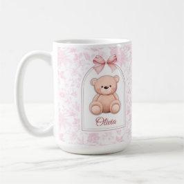 Olivia | Anpassningsbar Rosa Nalle Försörjningsdes Kaffemugg