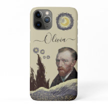 OLIVIA Artistic VanGogh pastel color brown elegant