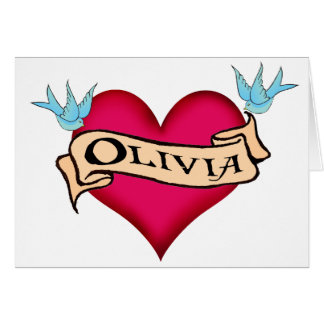 Olivia - beställnings- hjärtatatueringT-tröja & Hälsningskort