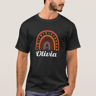Olivia Colorful Rainbow Funny Women/Girl/Baby Namn T Shirt