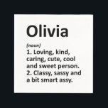 OLIVIA Definition Personlig Namn Funny Birthday Pappersservett<br><div class="desc">Definiera ditt stil med vår Personlig Namn i OLIVIA Definition - en lustig och unik födelsedagspresent. Bära ditt namn med pridet!</div>
