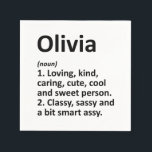 OLIVIA Definition Personlig Namn Funny Birthday Pappersservett<br><div class="desc">Definiera ditt stil med vår Personlig Namn i OLIVIA Definition - en lustig och unik födelsedagspresent. Bära ditt namn med pridet!</div>