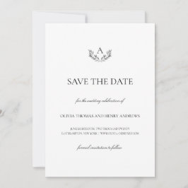 Olivia Elegant bröllop Monogram Spara datumet