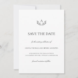 Olivia Elegant bröllop Monogram Spara datumet