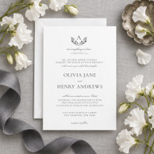 Olivia Elegant Grå Monogram Kristet Bröllop