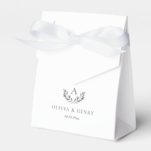 Olivia Elegant Grått Monogram Small Bröllop Presentaskar
