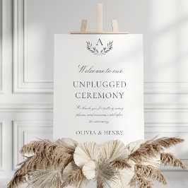 Olivia Elegant Unplugged Bröllop Ceremony Sign Poster