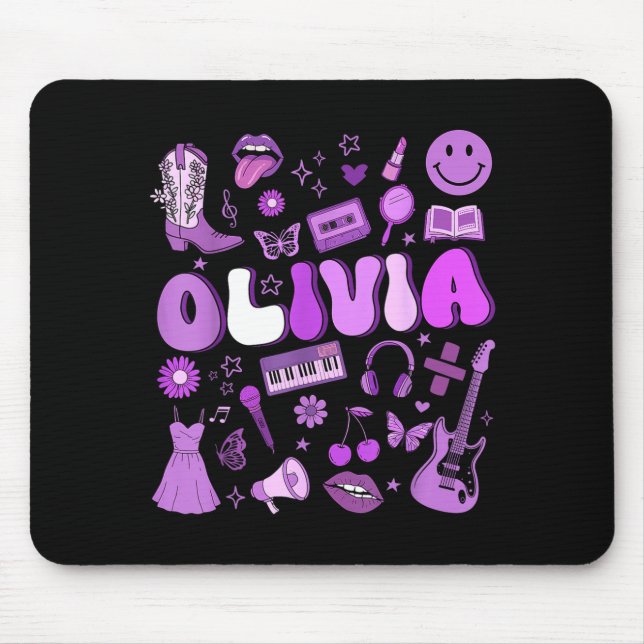 Olivia First Name I Love Olivia Groovy 80's Girls  Musmatta (Framsidan)