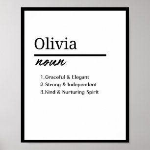 Olivia, Girl Personlig Namn Definition Poster