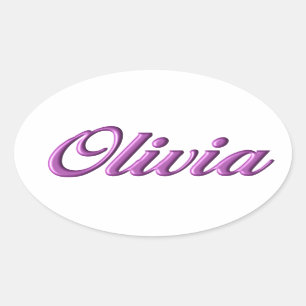 Olivia klistermärkenamn ovalt klistermärke