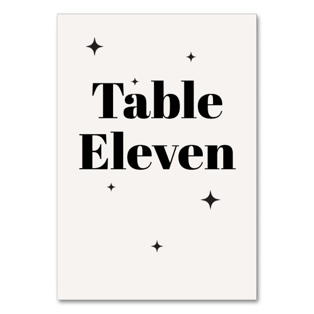 OLIVIA Modern Elfenbensfärgad Celestial Bröllopslu Bordsnummer (Framsidan)