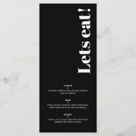 OLIVIA Modern Ivory Black Celestial Bröllop Guest Meny