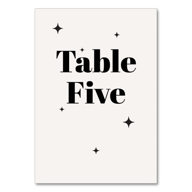 OLIVIA Modern Ivory Celestial Bröllop Breakfast Bordsnummer (Framsidan)